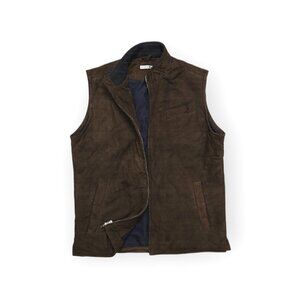 Peter Millar Genuine Suede Leather Full Zip Vest Mens Medium
